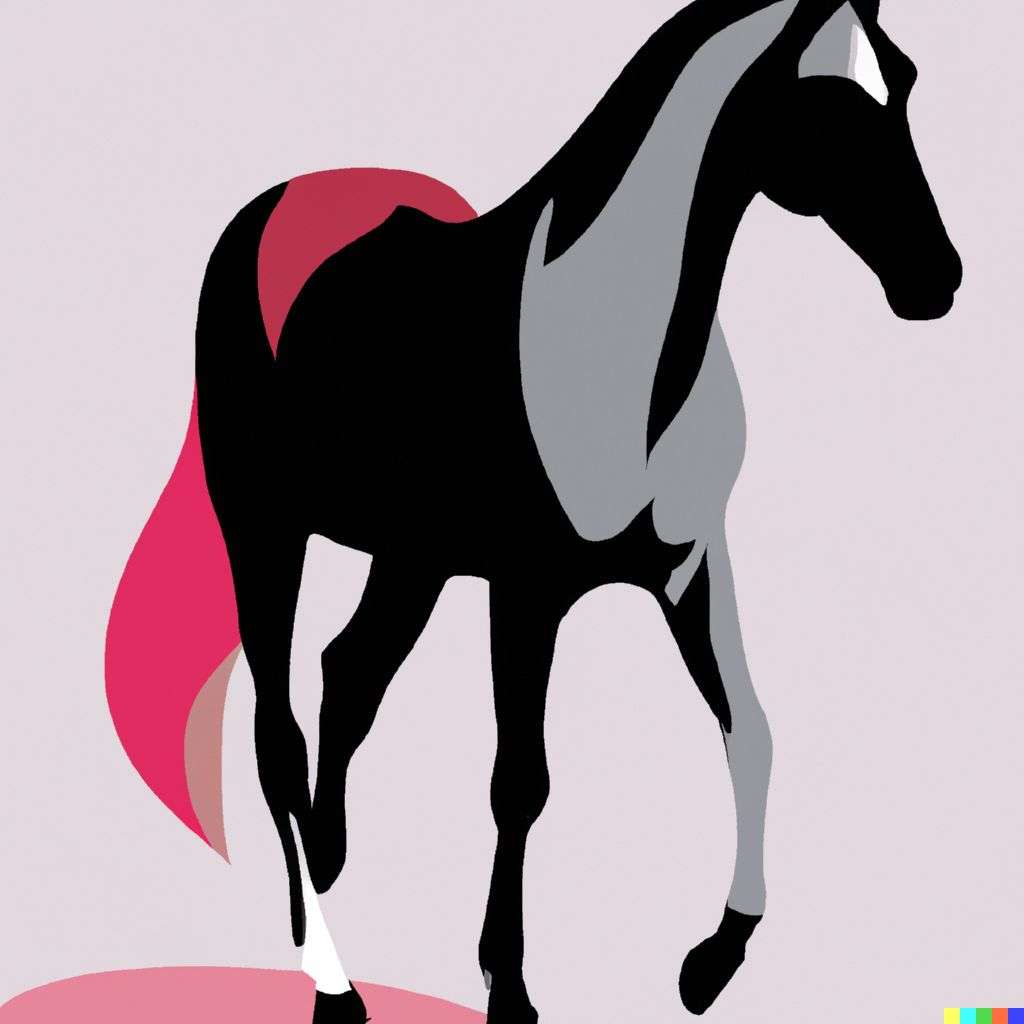 a horse, painting, minimalism style